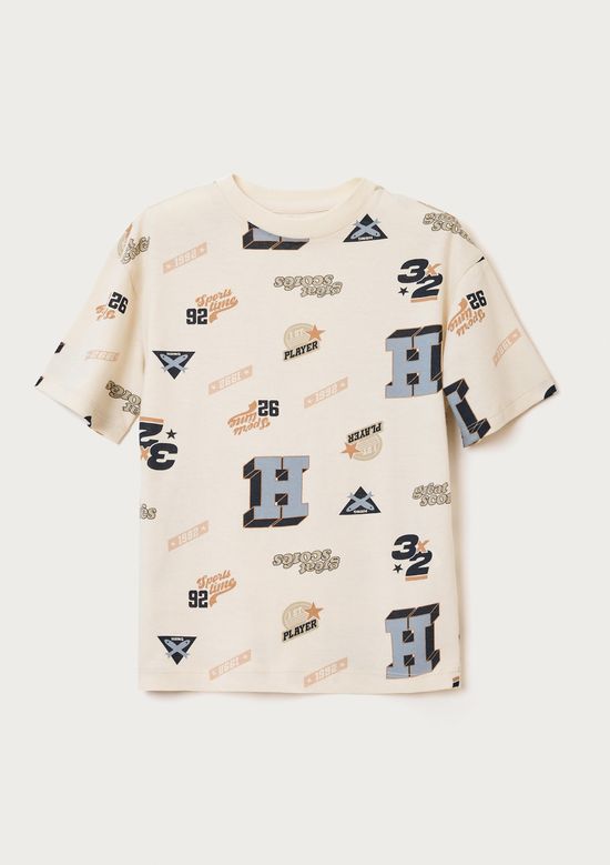 Foto do produto: Camiseta Oversized Infantil Menino Estampada - Off white