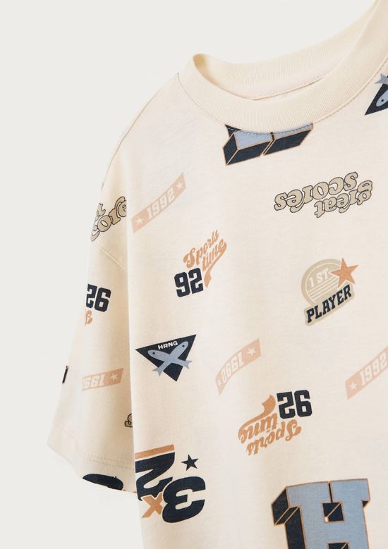 Foto do produto: Camiseta Oversized Infantil Menino Estampada - Off white