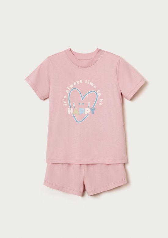 Foto do produto: Pijama Infantil Menina Curto Com Estampa - Rosa