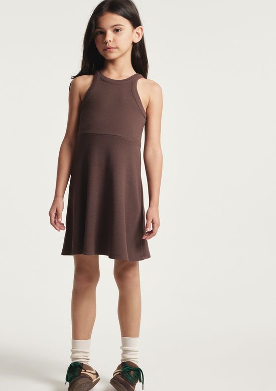 Foto do produto: Vestido Infantil Curto Canelado - Marrom
