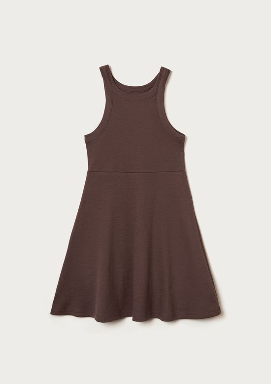 Foto do produto: Vestido Infantil Curto Canelado - Marrom