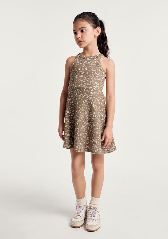 Foto do produto: Vestido Infantil Curto Em Ribana Canelada - Caqui