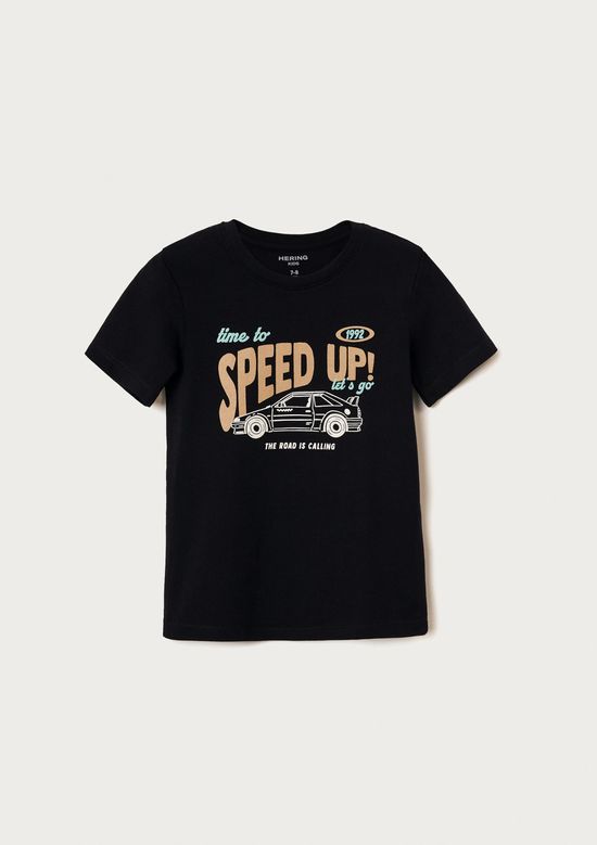 Foto do produto: Camiseta Infantil Menino Manga Curta Com Estampa - Preto