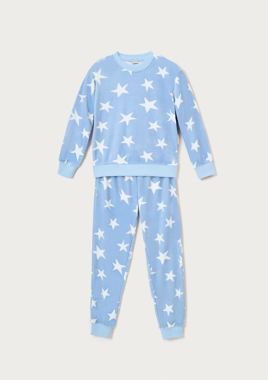 Foto do produto: Pijama Longo Infantil Menina Em Plush - Azul