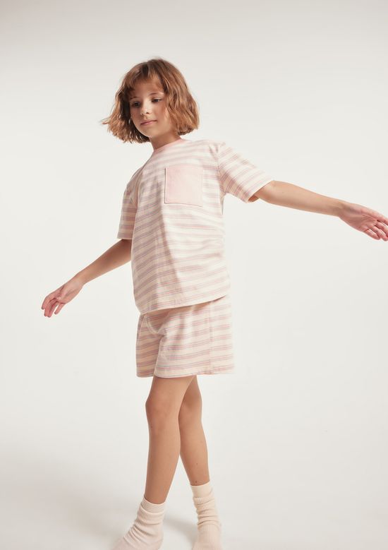 Foto do produto: Pijama Curto Infantil Menina Em Algodão Estampada - Rosa