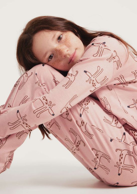 Foto do produto: Conjunto de Pijama Longo Infantil Menina Estampado - Rosa