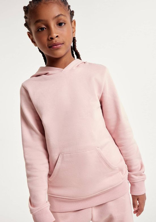Foto do produto: Blusão Básico Infantil Unissex Em Moletom Com Capuz - Rosa