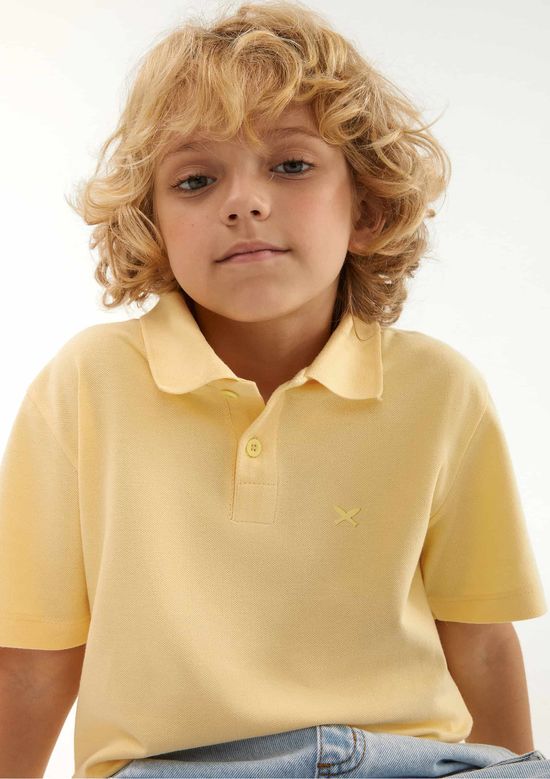Foto do produto: Camisa Polo Infantil Menino Manga Curta Em Piquet - Amarelo