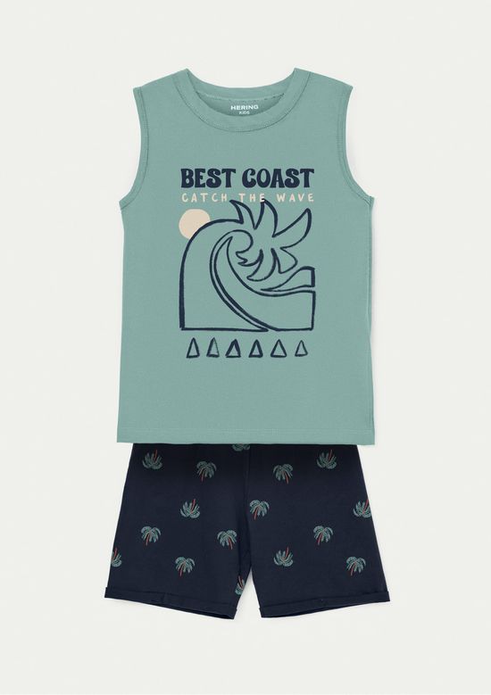 Foto do produto: Conjunto Curto Infantil Menino Com Estampa - Azul