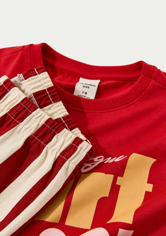 Foto do produto: Conjunto Infantil Menina Curto Estampado - Vermelho