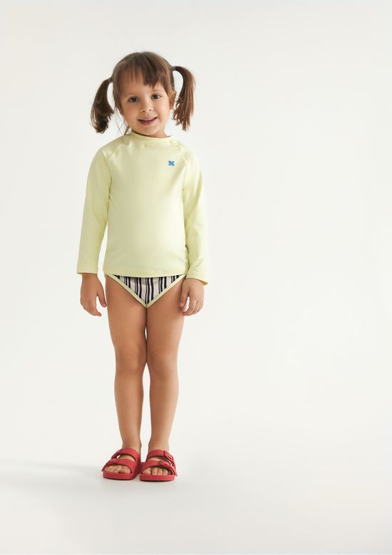 Foto do produto: Camiseta Infantil Unissex Manga Longa Com Proteção Solar - Amarelo