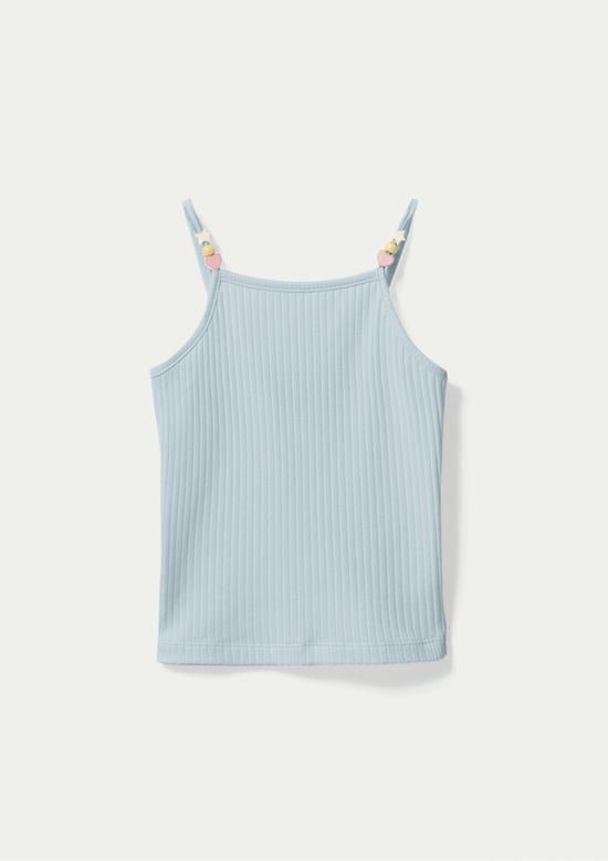 Foto do produto: Regata Infantil Menina Alça de Miçangas - Azul