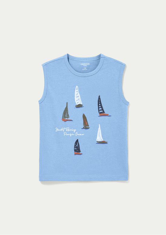 Foto do produto: Regata Infantil Menino Em Malha Com Estampa - Azul