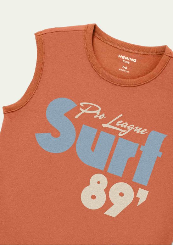 Foto do produto: Regata Infantil Menino Em Malha Com Estampa - Laranja