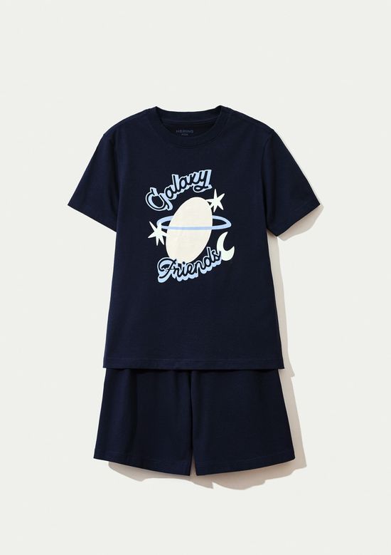 Foto do produto: Pijama Infantil Menino Curto Com Estampa - Azul
