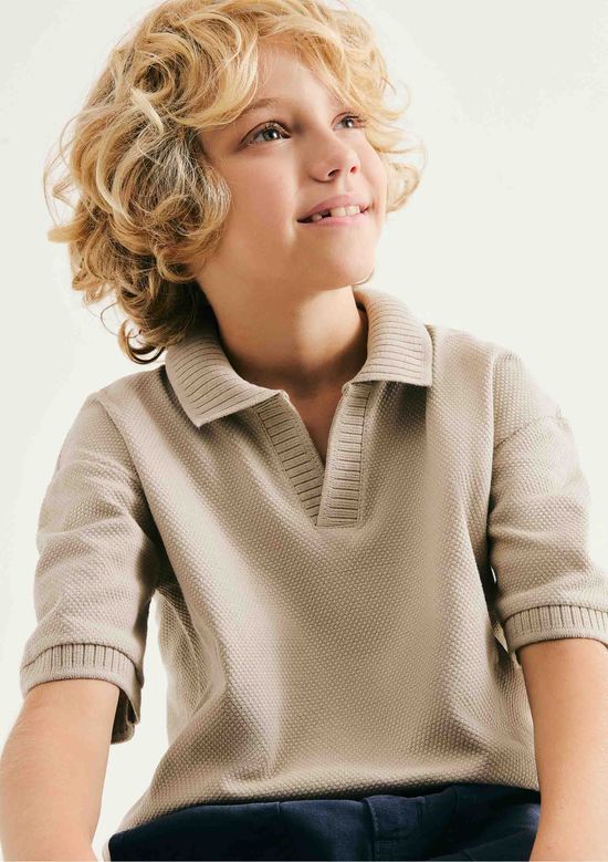 Foto do produto: Camisa Polo Infantil Menino Texturizada - Bege