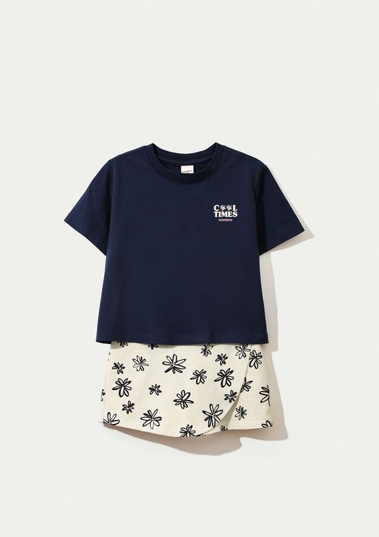 Foto do produto: Conjunto Curto Infantil Menina Estampado - Azul