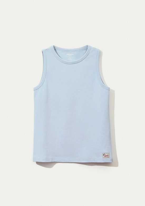 Foto do produto: Regata Infantil Menino Básica Com Linho - Azul