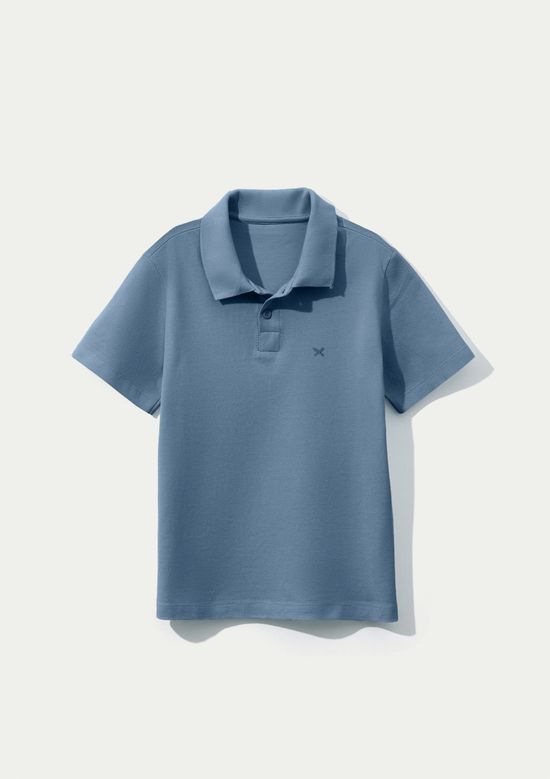 Foto do produto: Camisa Polo Infantil Menino Manga Curta Em Piquet - Azul