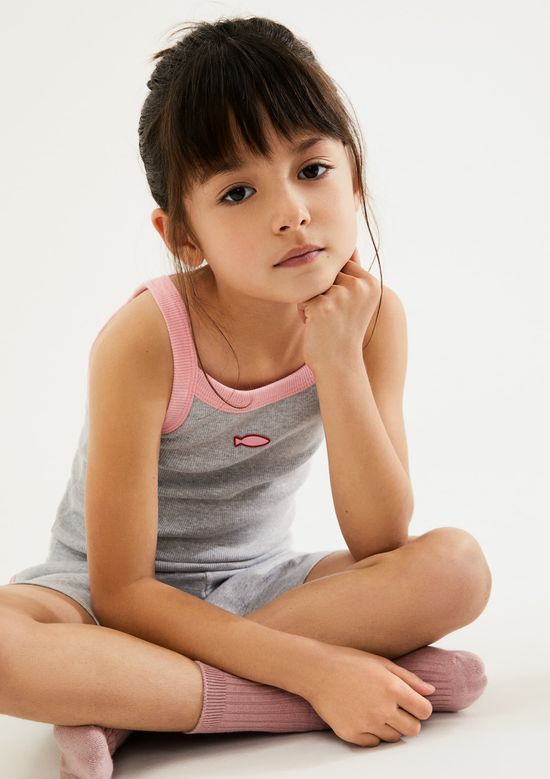 Foto do produto: Pijama Infantil Menina Em Ribana Canelada - Cinza