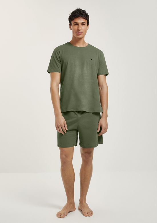 Foto do produto: Pijama Curto Masculino Com Bordado - Verde