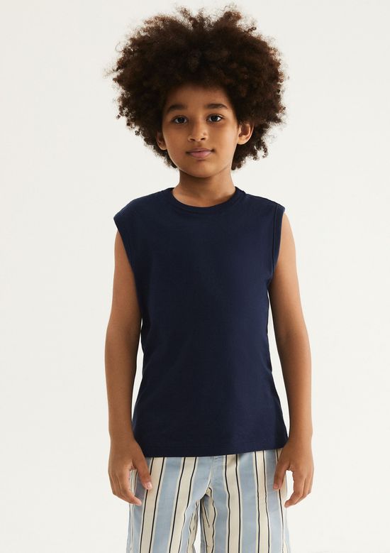 Foto do produto: Regata Infantil Menino Básica Canelada - Azul