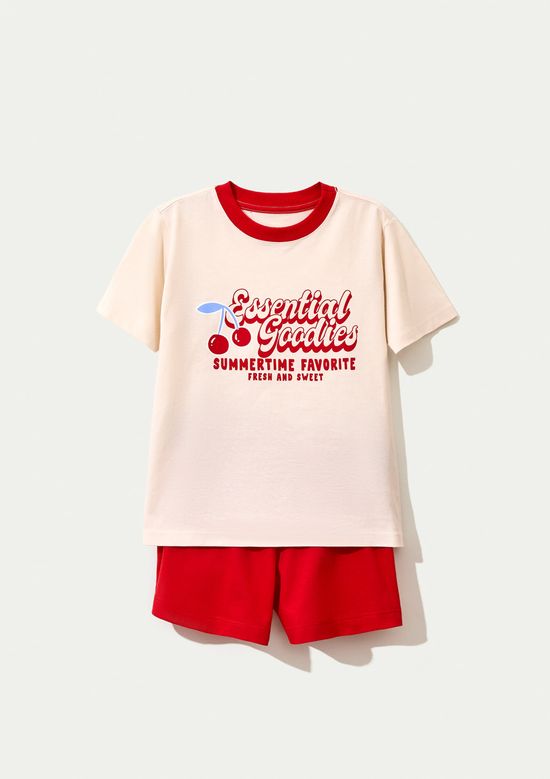 Foto do produto: Pijama Infantil Menina Curto Com Estampa - Creme