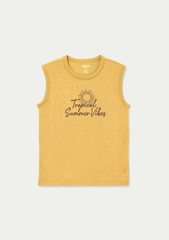 Foto do produto: Regata Infantil Menino Em Malha Com Estampa - Amarelo