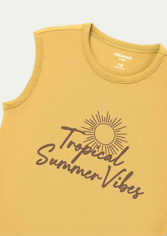 Foto do produto: Regata Infantil Menino Em Malha Com Estampa - Amarelo