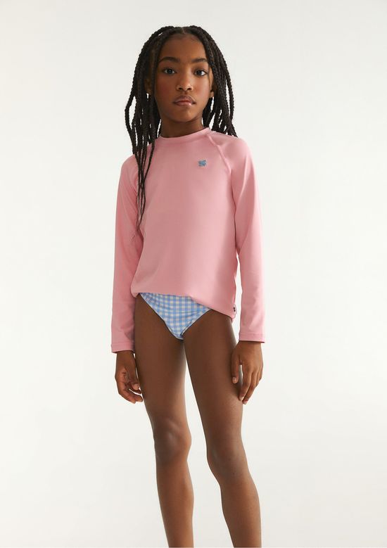 Foto do produto: Camiseta Infantil Unissex Manga Longa Com Proteção Solar - Rosa