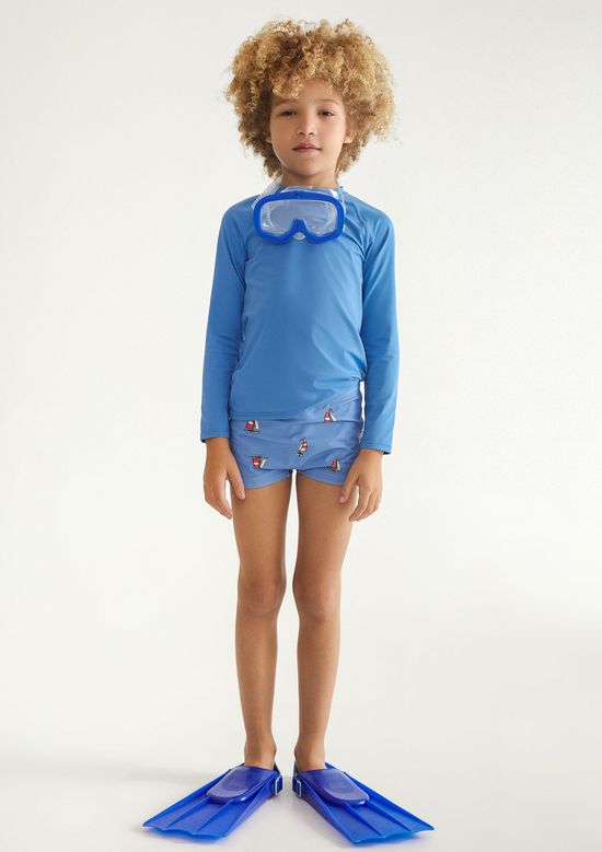 Foto do produto: Camiseta Infantil Unissex Manga Longa Com Proteção Solar - Azul