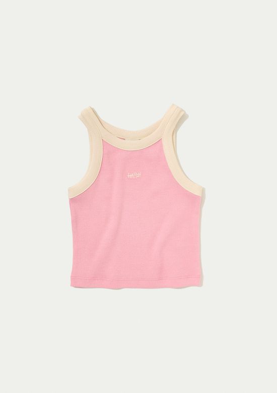 Foto do produto: Regata Cropped Infantil Menina Em Ribana - Rosa