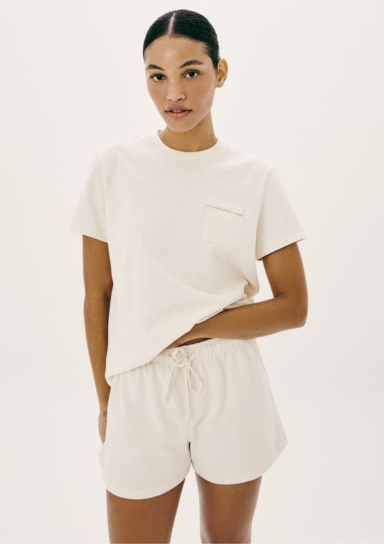 Foto do produto: Pijama Curto Feminino Com Linho - Creme