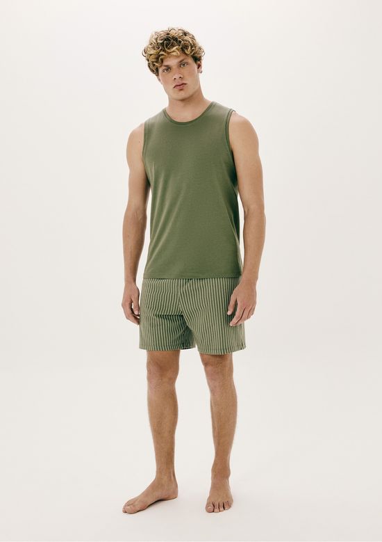 Foto do produto: Pijama Curto Masculino Com Regata - Verde