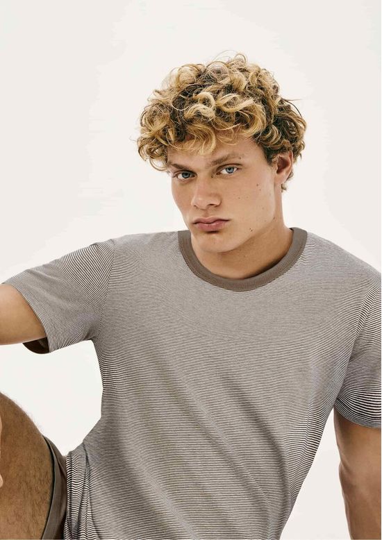 Foto do produto: Pijama Curto Masculino Com Linho - Bege