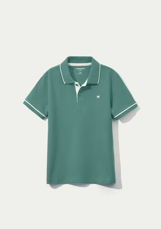 Foto do produto: Camisa Polo Básica Menino De Algodão Com Patch - Azul