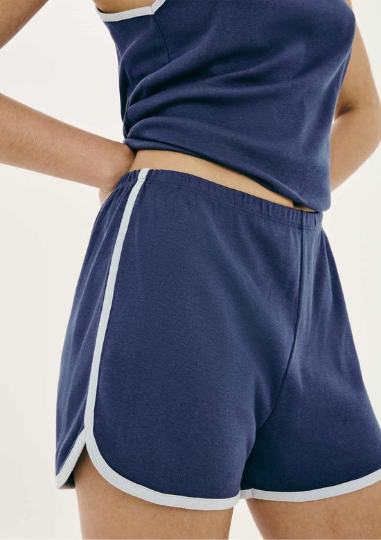 Foto do produto: Pijama Feminino Curto Em Algodão - Azul