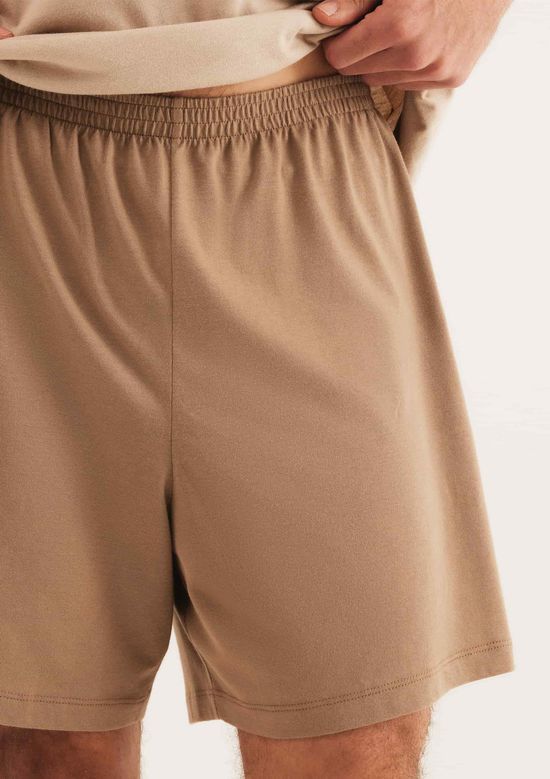 Foto do produto: Pijama Curto Masculino Em Algodão - Bege