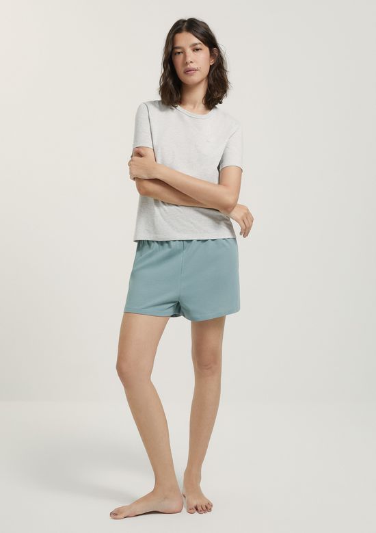 Foto do produto: Pijama Curto Feminino Com Bordado - Verde