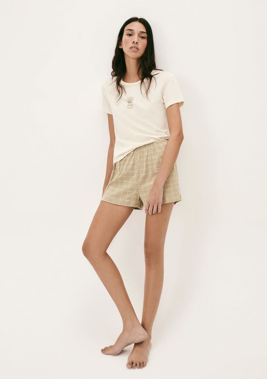 Foto do produto: Pijama Curto Feminino Estampado - Bege
