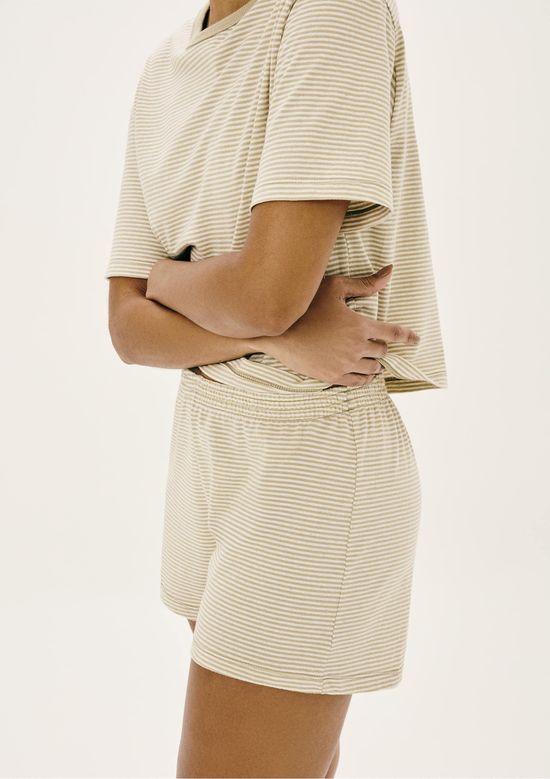 Foto do produto: Pijama Curto Feminino Listrado - Bege