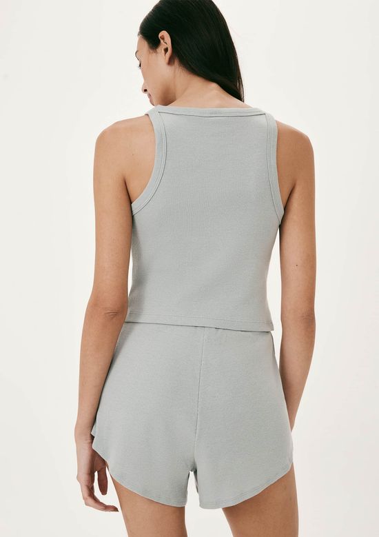 Foto do produto: Pijama Curto Feminino Básico Em Ribana Canelada - Azul