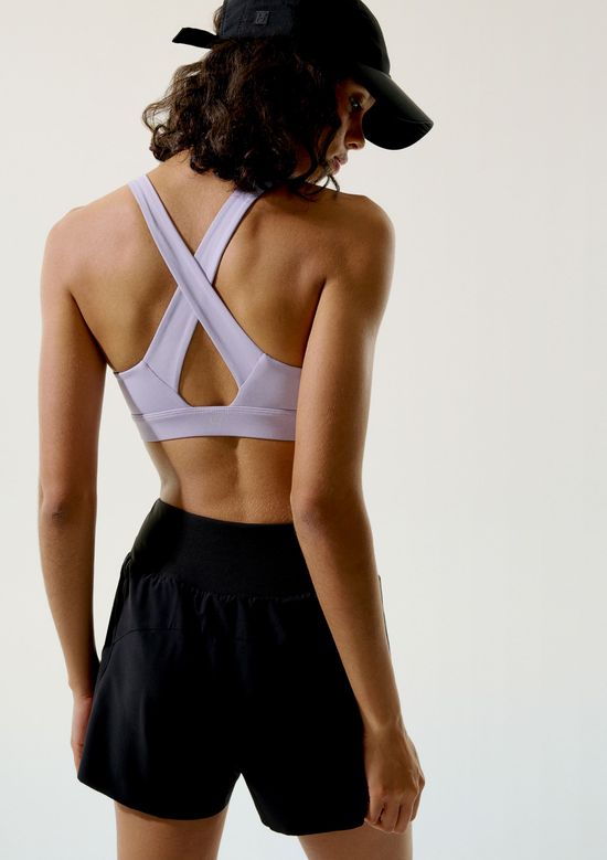 Foto do produto: Top Esportivo Decote V Alta Sustentação - Lilás