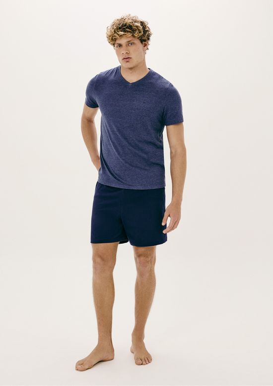 Foto do produto: Pijama Masculino Curto Com Bordado - Azul