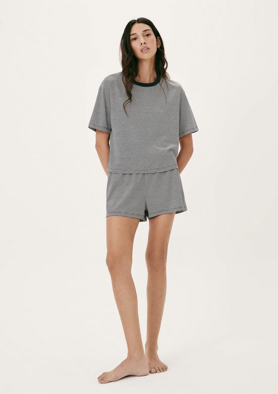 Foto do produto: Pijama Curto Feminino Listrado - Preto