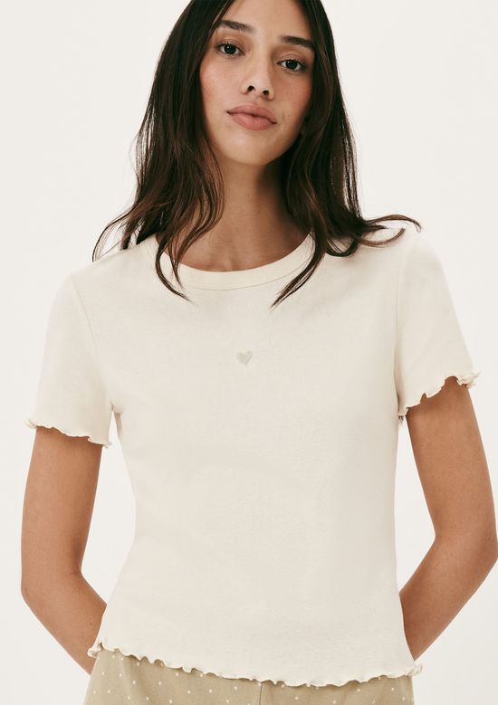 Foto do produto: Pijama Curto Feminino Estampado Com Frufru - Creme