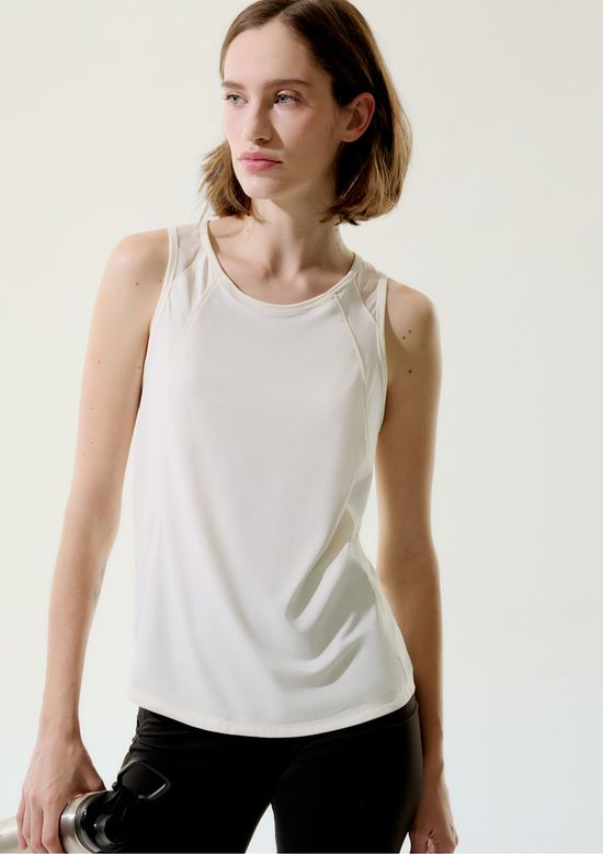Foto do produto: Regata Esportiva Feminina Com Tule - Off white