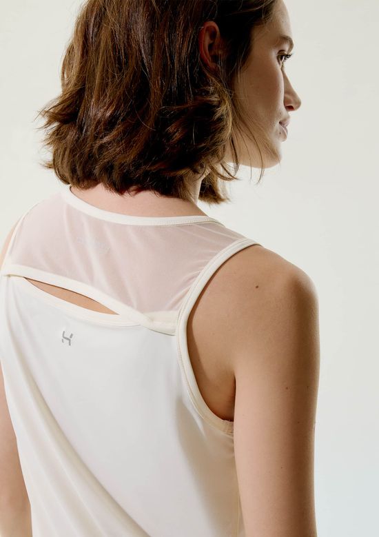 Foto do produto: Regata Esportiva Feminina Com Tule - Off white