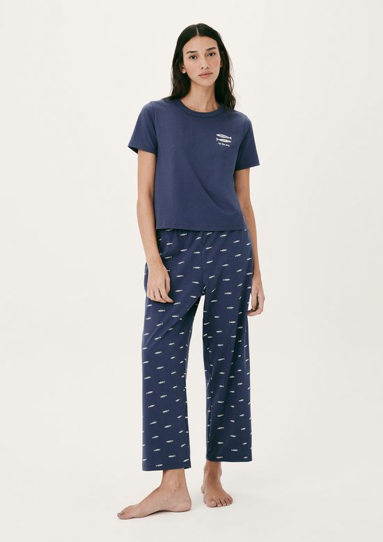 Foto do produto: Pijama Longo Feminino Estampado - Azul