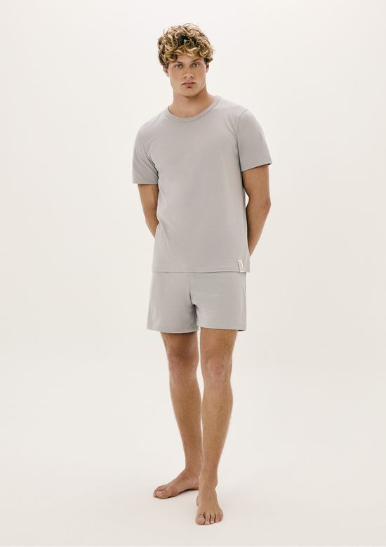 Foto do produto: Pijama Curto Masculino Em Malha Flamê - Cinza